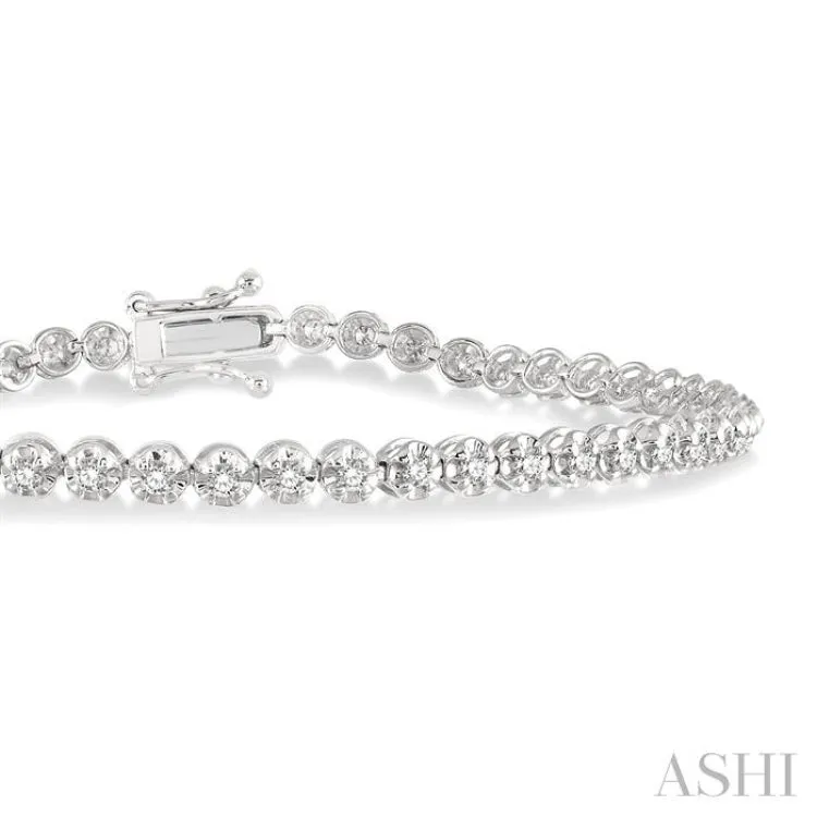 1 ctw Round Cut Diamond Illusion Bracelet in 10K White Gold