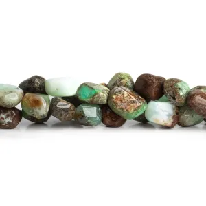 11x9mm Chrysoprase Hand Polished Nuggets 7.5 inch 17 beads