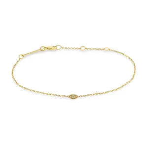 14k Itty Bitty Diamond Evil Eye Bracelet