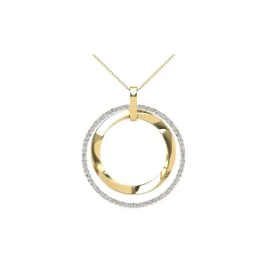 14K Yellow Gold 1/2 Ct.Tw. Diamond Double Frame Pendant