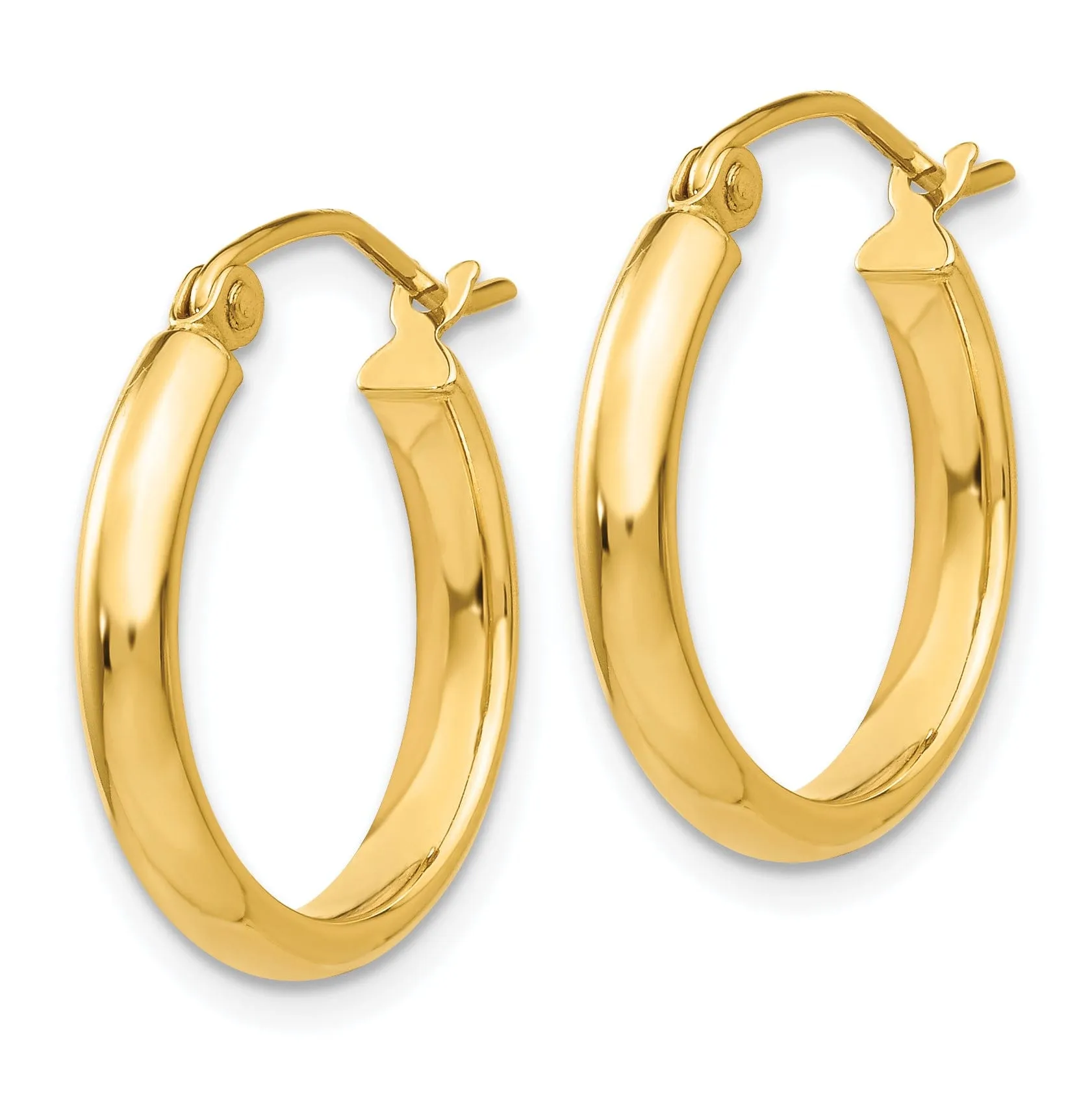 14k Yellow Gold 2.75 x 15MM Hoop Earrings