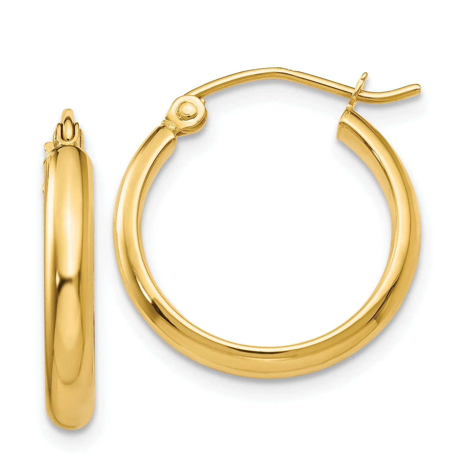 14k Yellow Gold 2.75 x 15MM Hoop Earrings