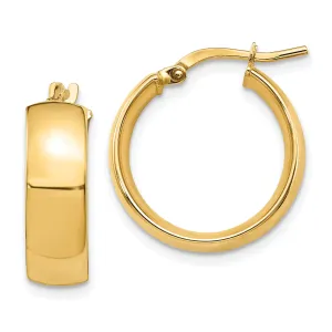 14k Yellow Gold 6mm High Polished Hoop Earrings