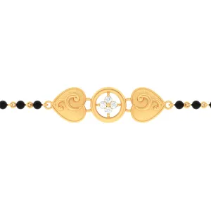 18k Unique Gold Mangalsutra Bracelet With Four Diamonds From Pc Chandra Diamond Mangalsutra Collection