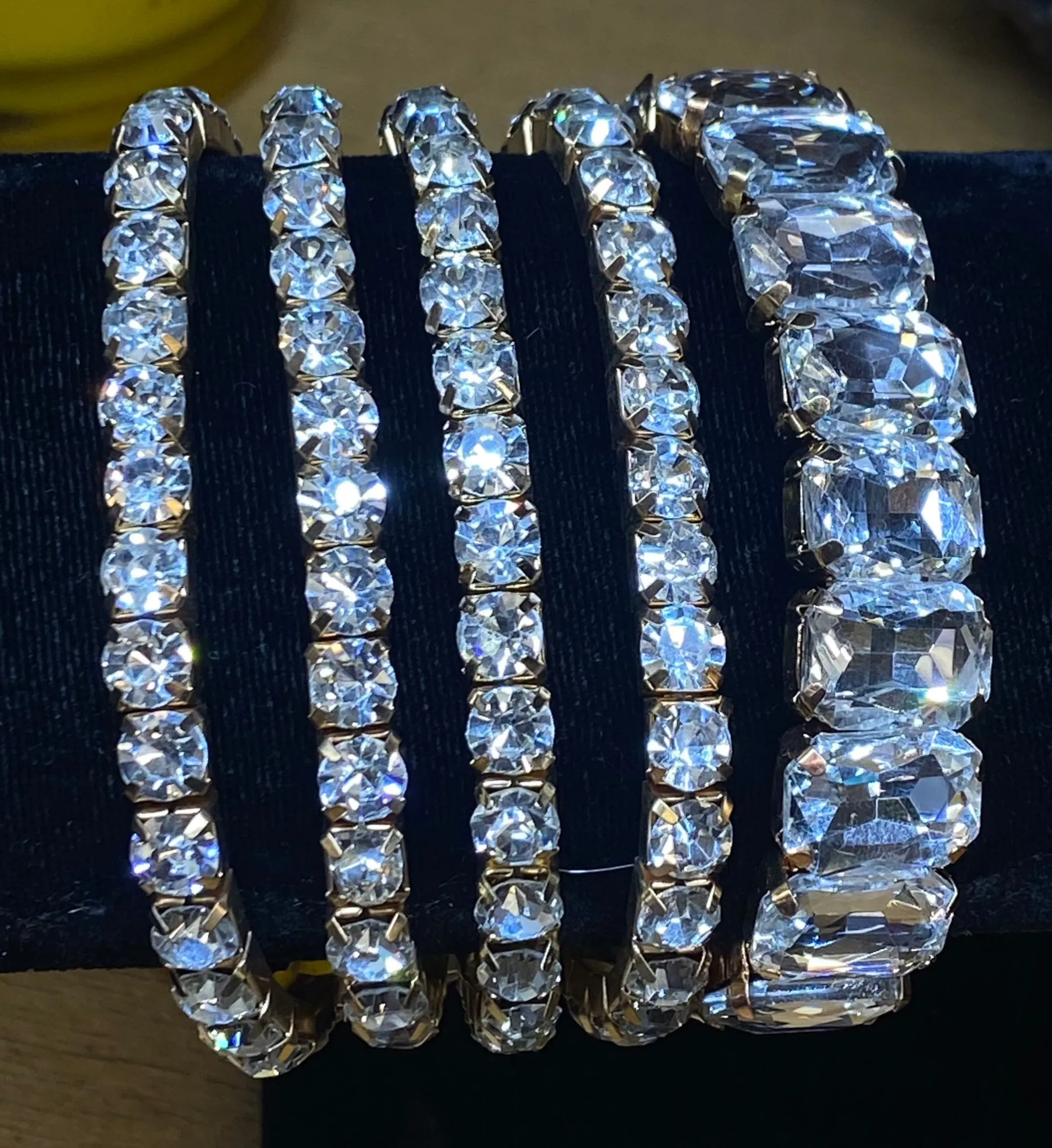 5 Strand Clear Crystal Bracelet