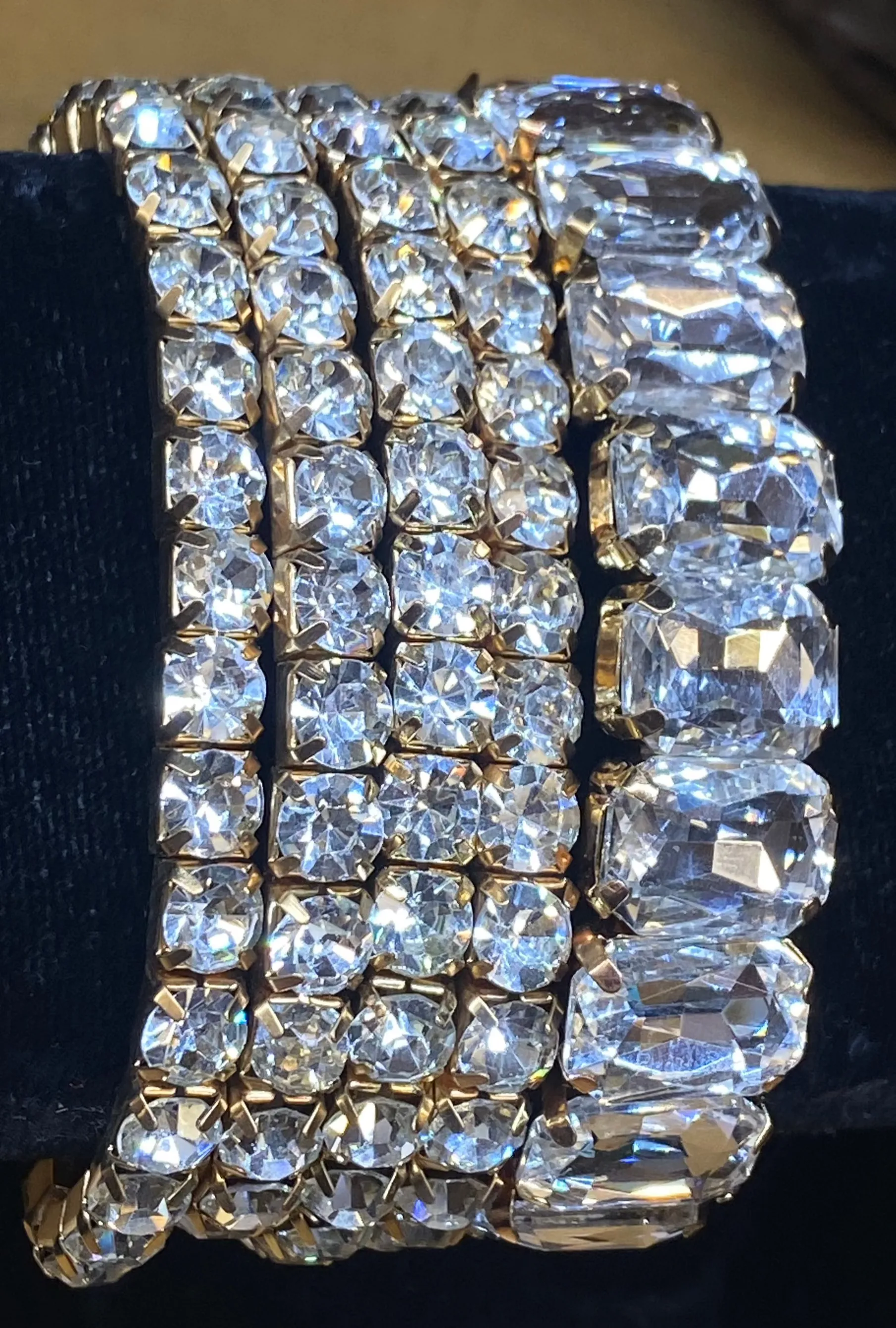 5 Strand Clear Crystal Bracelet