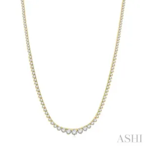 7 ctw Riviera Round Cut Diamond Necklace in 14K Yellow Gold