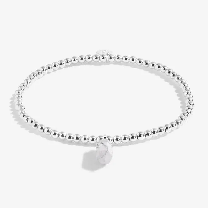 Affirmation Crystal A Little Karma Howlite Silver Stretch Bracelet 5259