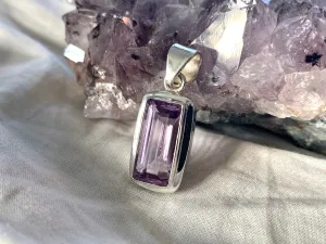 Amethyst Ansley Pendant - Faceted Rectangle