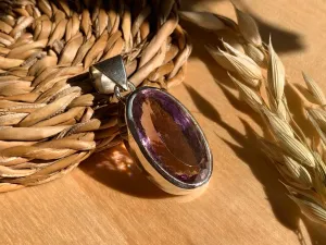 Ametrine Naevia Pendant - Long Oval