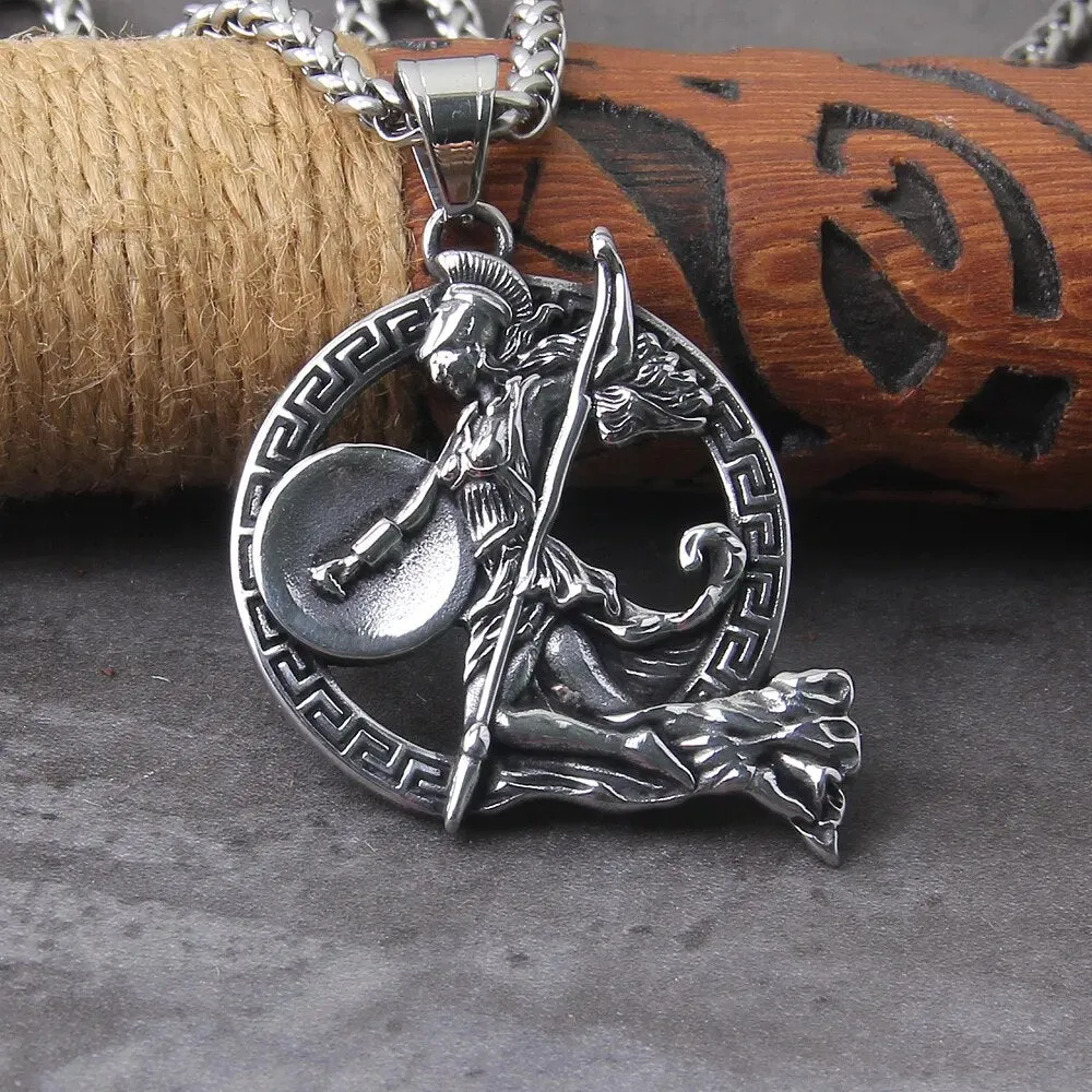 Ancient Warrior Spartan Shield Viking Necklace