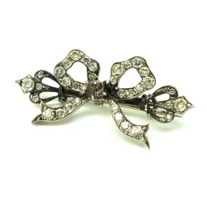 Antique Edwardian Silver Bow Brooch