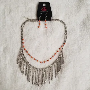 April 2019 Fashion Fix Exclusive Orange Short Tassel Necklace