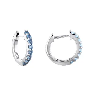 Bijou Collection 0.45ct Blue Topaz 9mm Hoop Earrings | 9K White  Gold