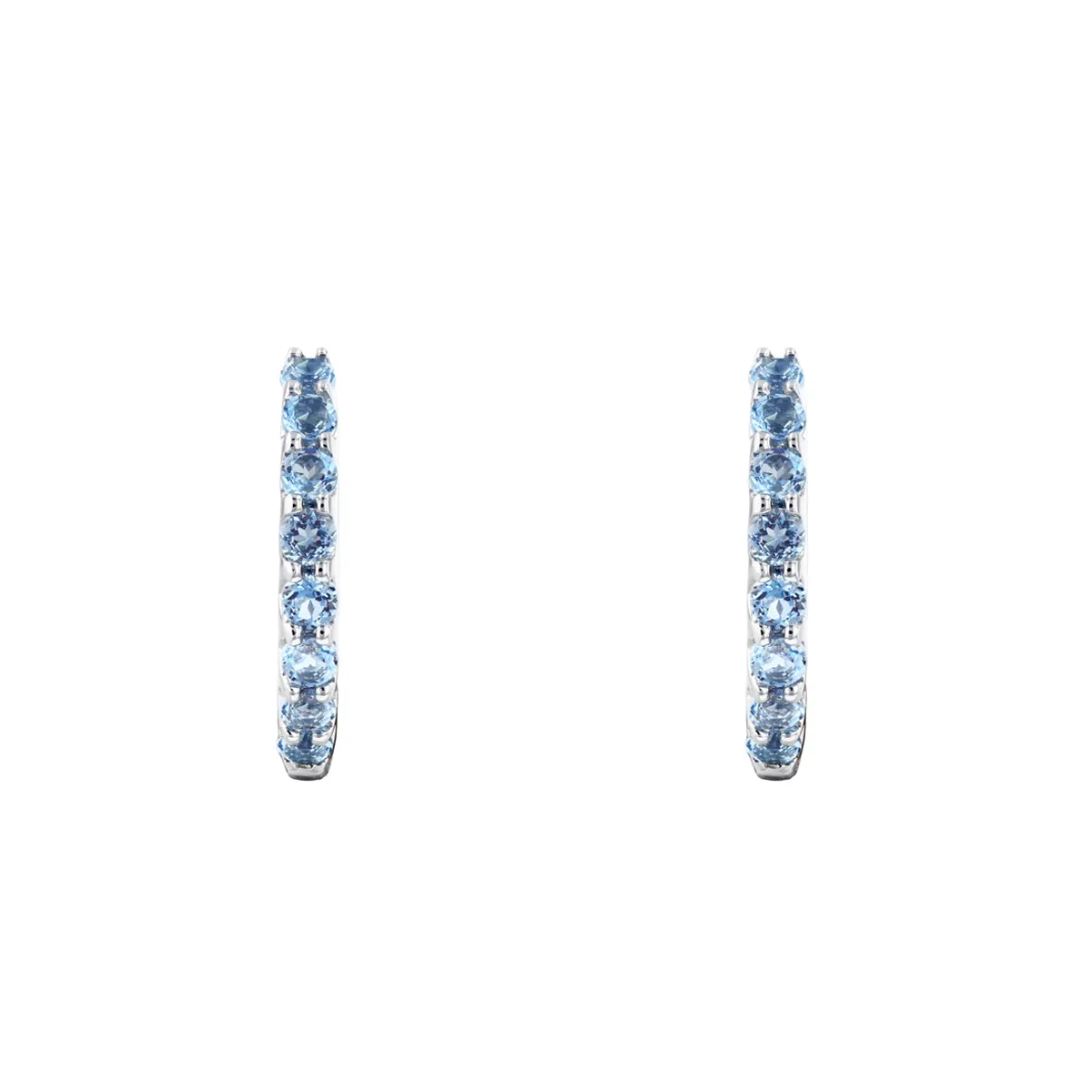 Bijou Collection 0.45ct Blue Topaz 9mm Hoop Earrings | 9K White  Gold