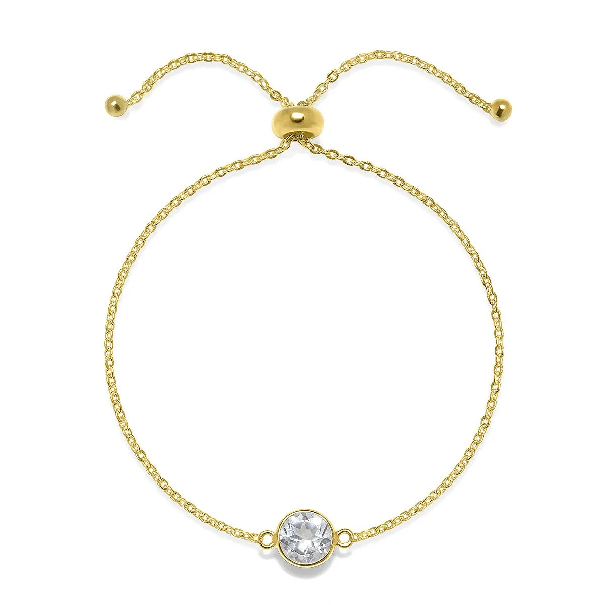 Birthstone Solitaire Bracelet- April White Topaz