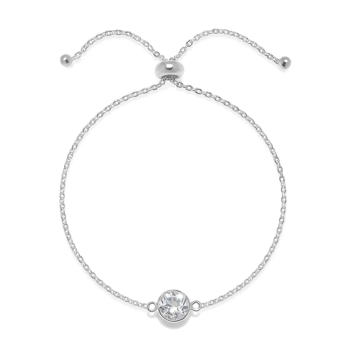 Birthstone Solitaire Bracelet- April White Topaz