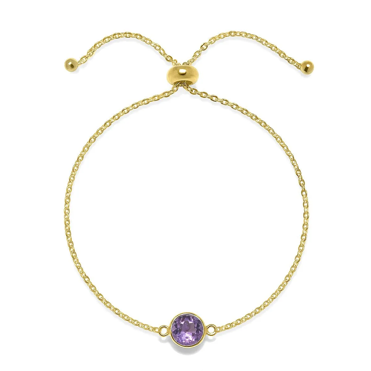 Birthstone Solitaire Bracelet-February Amethyst