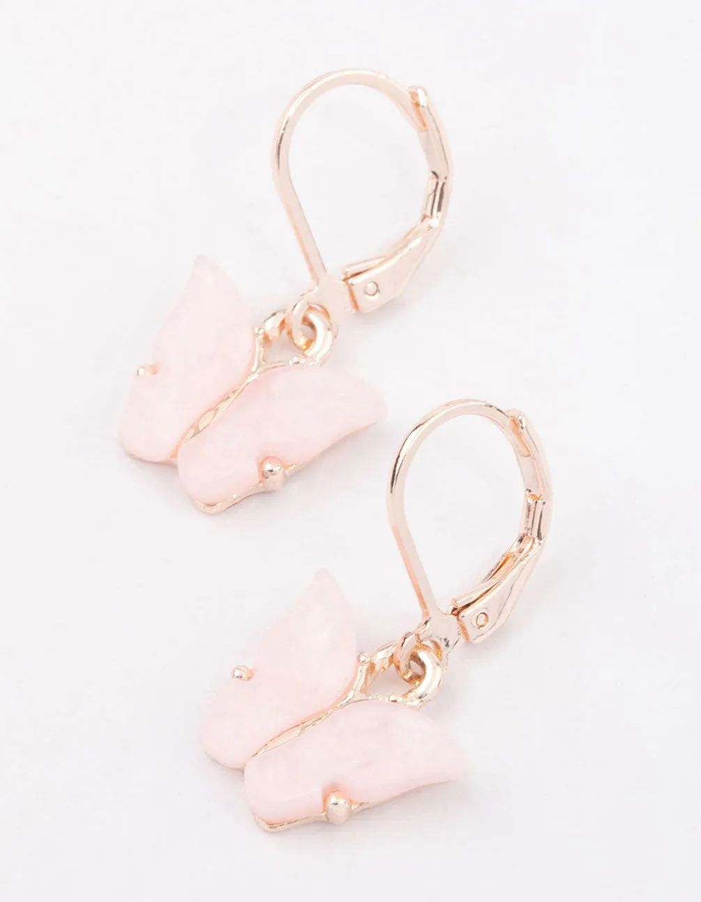 Blush Acrylic Butterfly Huggie Hoop Earrings