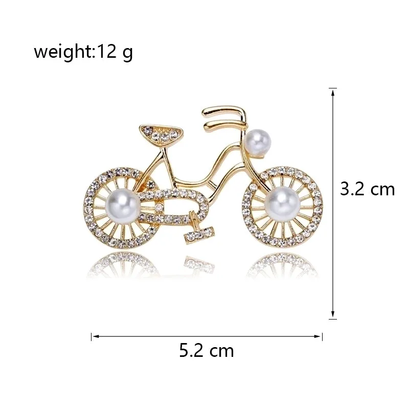 Casual Elegant Geometric Bicycle Alloy Inlay Rhinestones Unisex Brooches