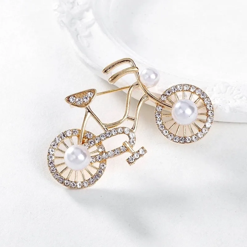 Casual Elegant Geometric Bicycle Alloy Inlay Rhinestones Unisex Brooches