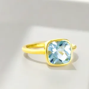 Claire Blue Aquamarine Stone Ring