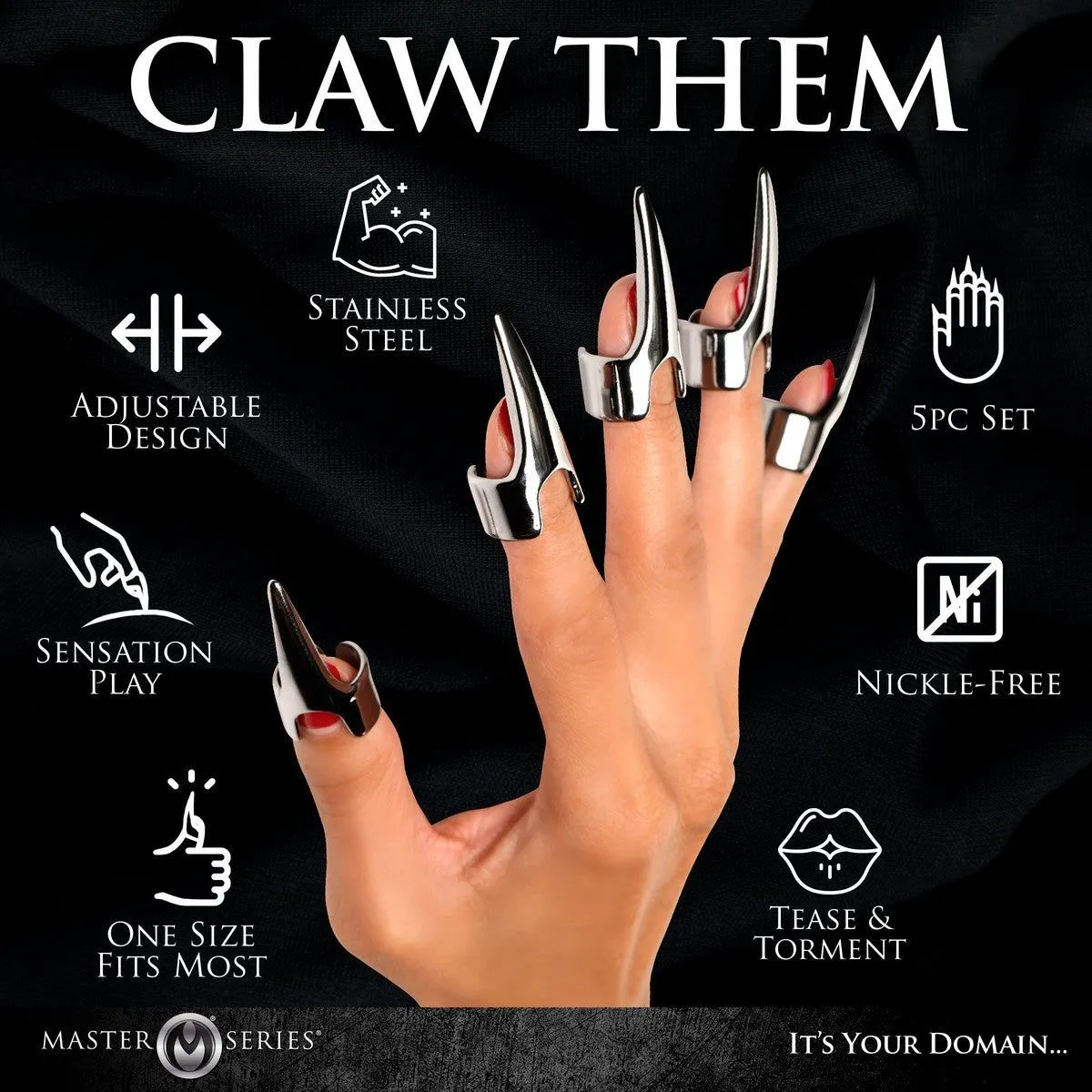 Clawed 5pc Sensation Play Rings Talons