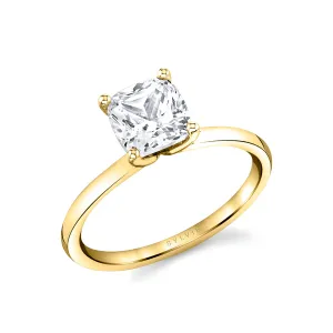 Cushion Cut Solitaire Engagement Ring - Dominique 18k Gold Yellow