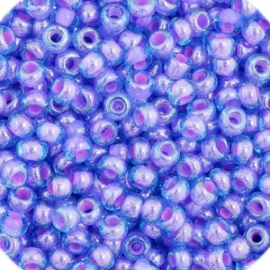 Czech Seedbead 11/0 Aqua/Amethyst Colorlined approx 23g