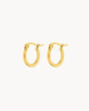 Dainty Signature Hoops, Gold