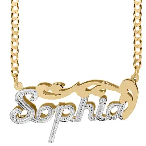 Double Plated Nameplate Necklace Sophia