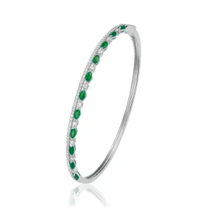 Double Row Emerald & Diamond Bracelet