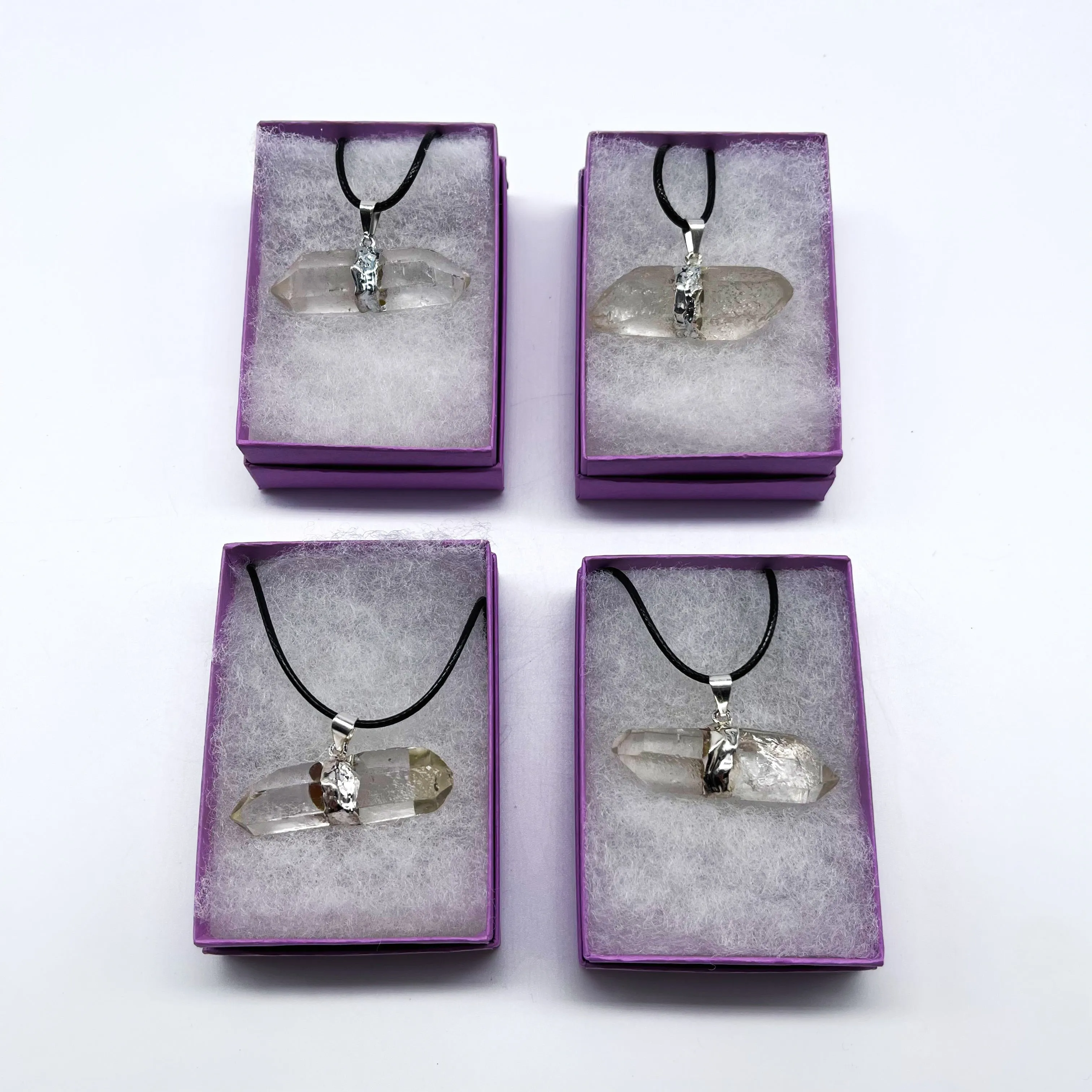 Double Terminated Clear Quartz Pendants