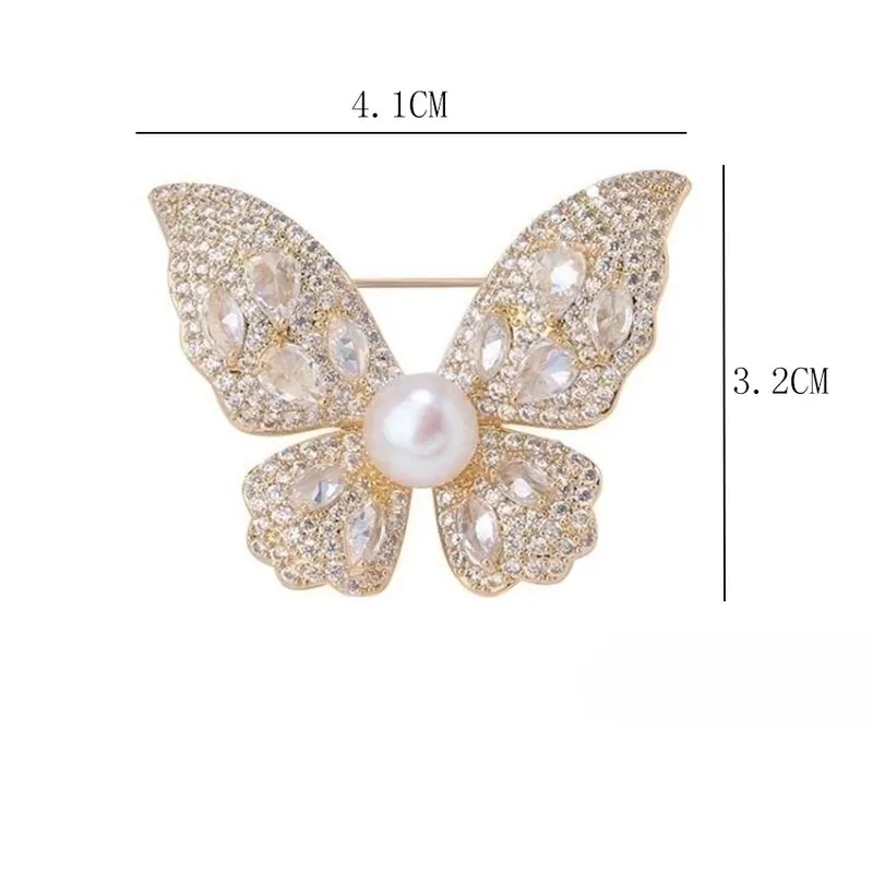 Elegant Butterfly Alloy Artificial Pearls Rhinestones Women's Brooches