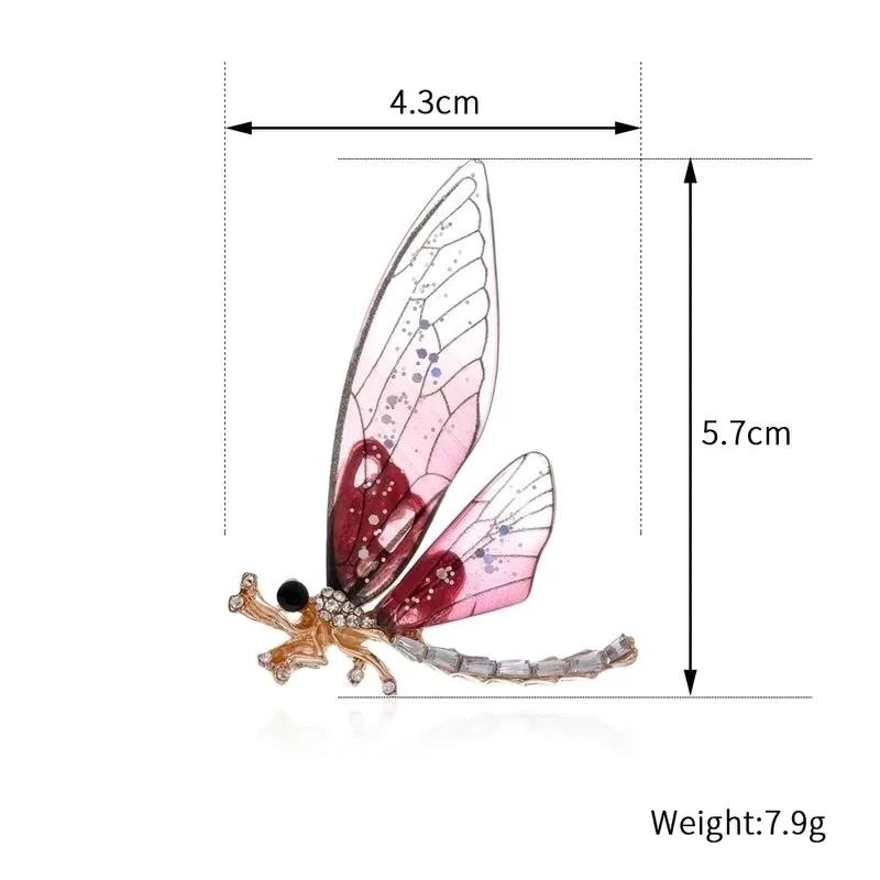 Elegant Cute Dragonfly Butterfly Alloy Inlay Rhinestones Unisex Brooches