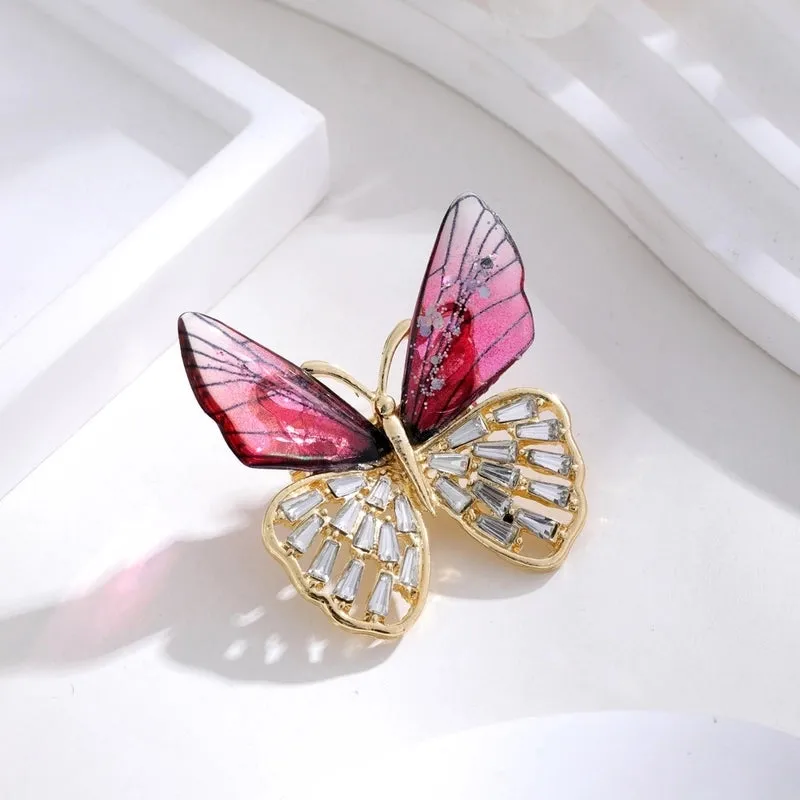 Elegant Cute Dragonfly Butterfly Alloy Inlay Rhinestones Unisex Brooches