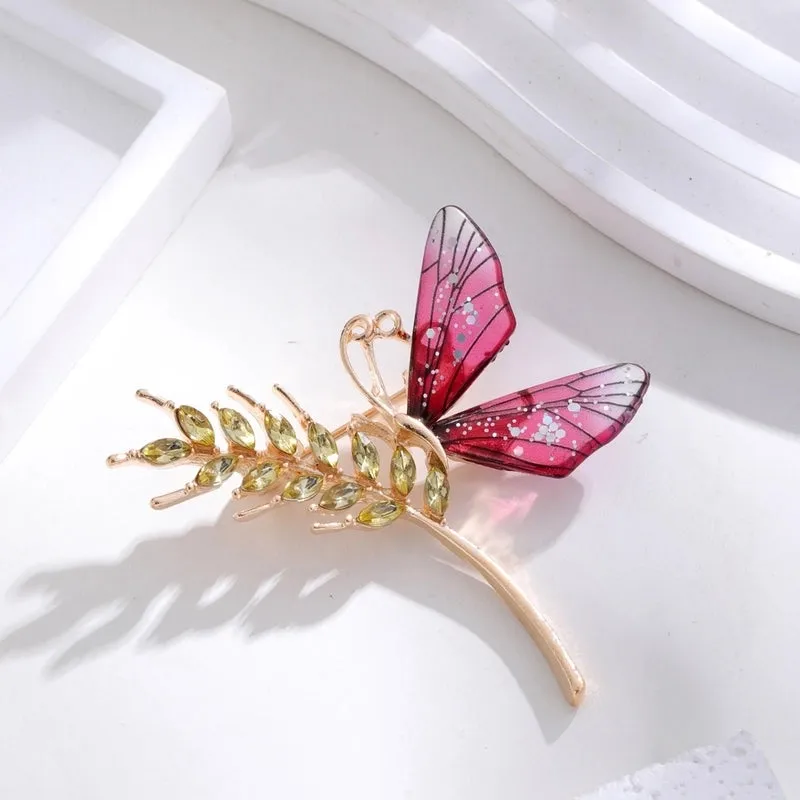 Elegant Cute Dragonfly Butterfly Alloy Inlay Rhinestones Unisex Brooches