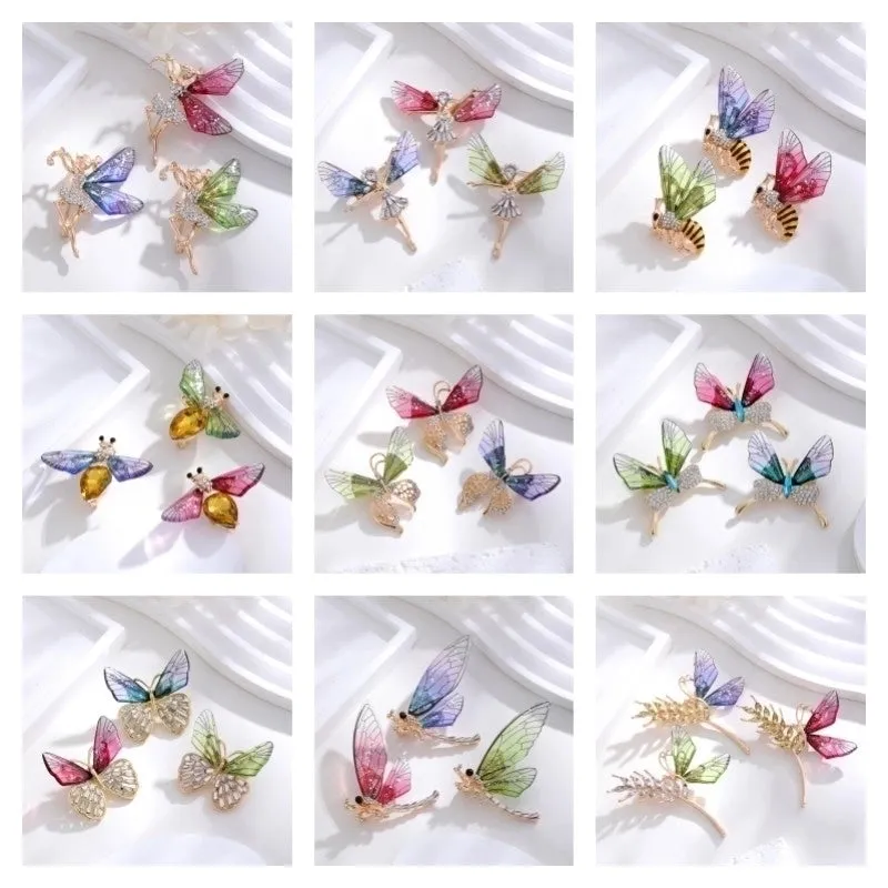 Elegant Cute Dragonfly Butterfly Alloy Inlay Rhinestones Unisex Brooches