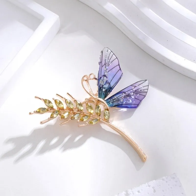 Elegant Cute Dragonfly Butterfly Alloy Inlay Rhinestones Unisex Brooches