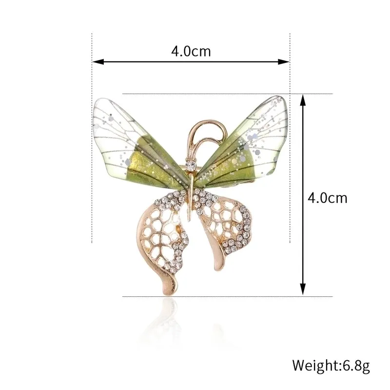 Elegant Cute Dragonfly Butterfly Alloy Inlay Rhinestones Unisex Brooches