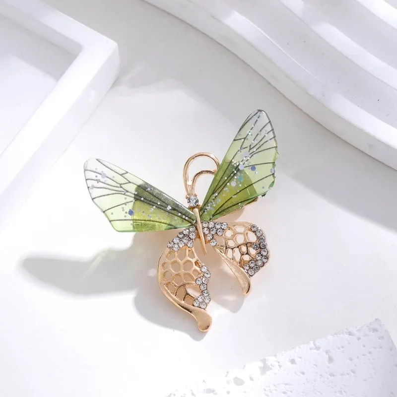 Elegant Cute Dragonfly Butterfly Alloy Inlay Rhinestones Unisex Brooches