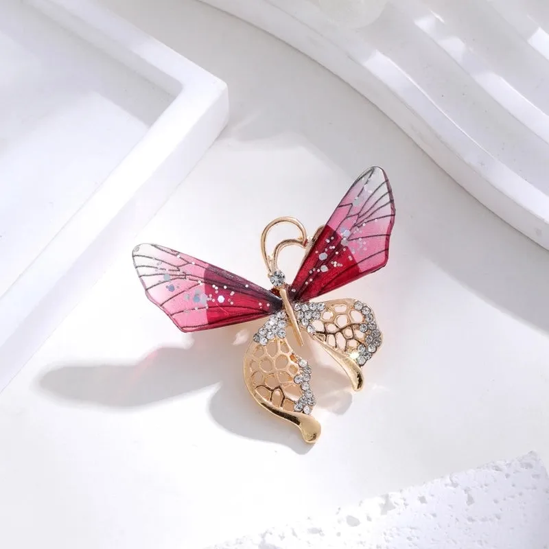 Elegant Cute Dragonfly Butterfly Alloy Inlay Rhinestones Unisex Brooches