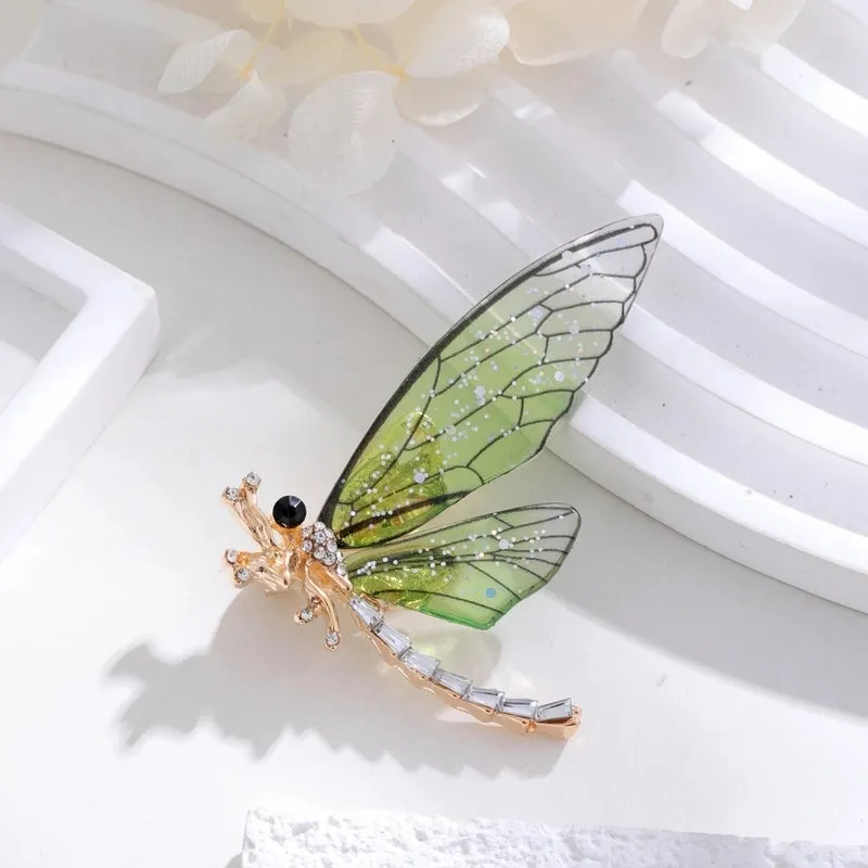 Elegant Cute Dragonfly Butterfly Alloy Inlay Rhinestones Unisex Brooches