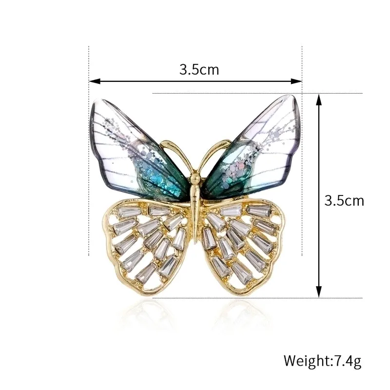 Elegant Cute Dragonfly Butterfly Alloy Inlay Rhinestones Unisex Brooches