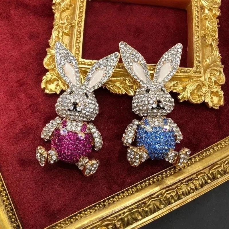 Elegant Cute Pin Rabbit Alloy Inlay Zircon Women's Brooches