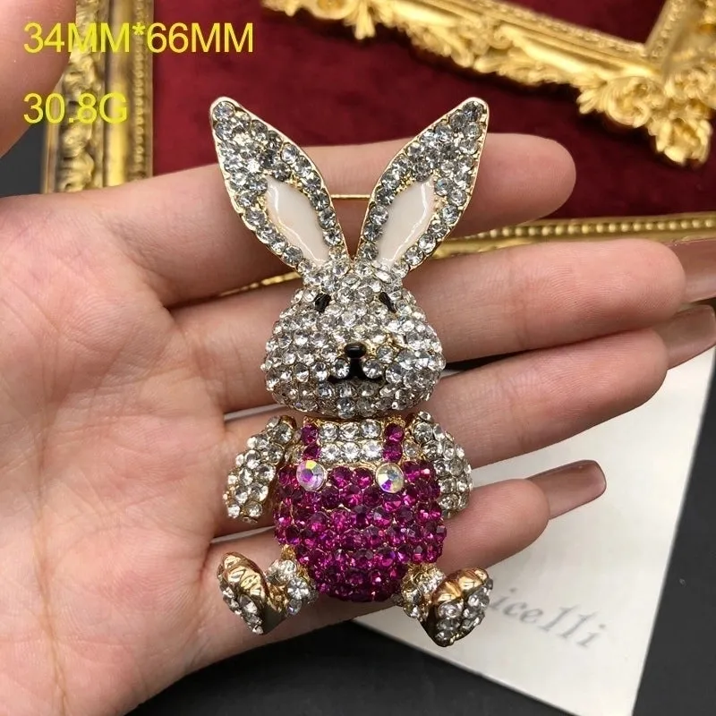 Elegant Cute Pin Rabbit Alloy Inlay Zircon Women's Brooches