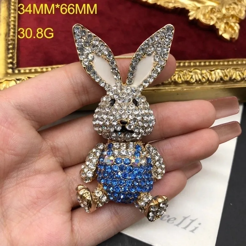 Elegant Cute Pin Rabbit Alloy Inlay Zircon Women's Brooches