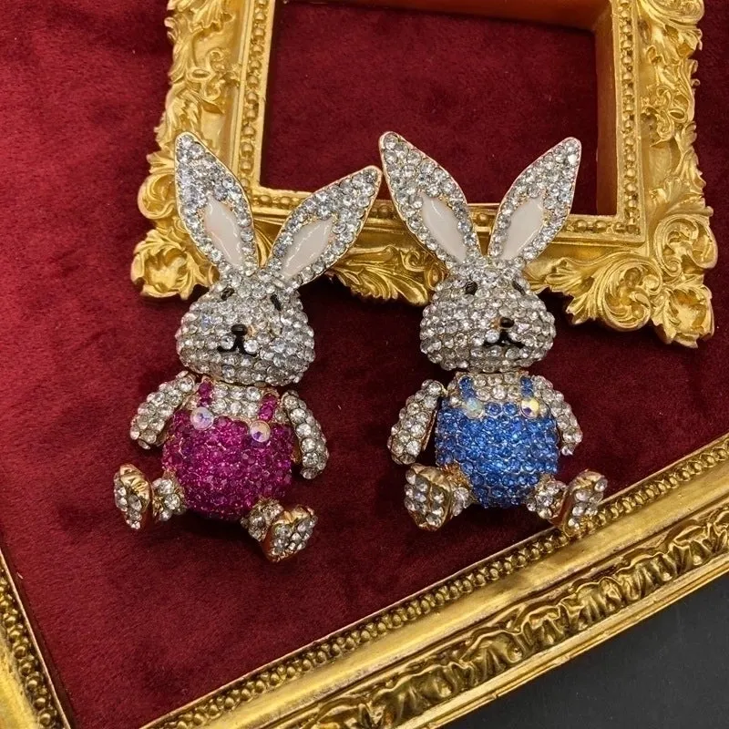 Elegant Cute Pin Rabbit Alloy Inlay Zircon Women's Brooches