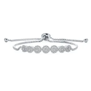 Elegant Modern Bridal Tennis Bracelet with Cubic Zirconia and Rose Flower Design