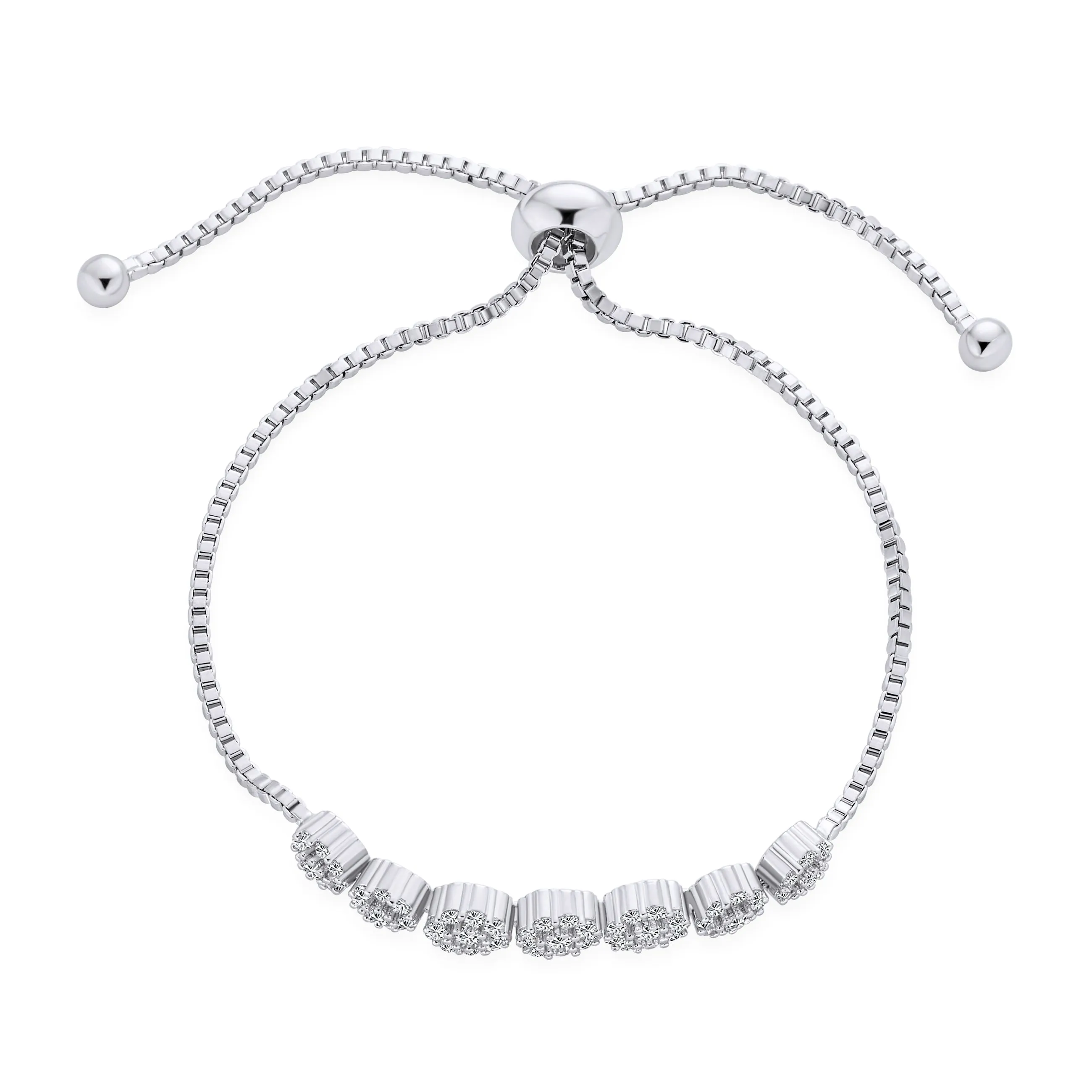 Elegant Modern Bridal Tennis Bracelet with Cubic Zirconia and Rose Flower Design